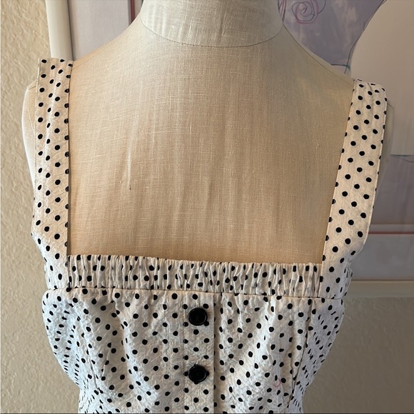 L’Academie Los Angeles Textured Cotton Square Neck Fit & Flare Midi Dress - Picture 2 of 12